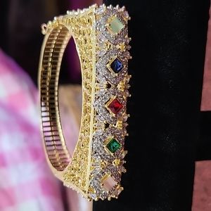 Gold Bracelet Multi Color Cubic Zirconia A4